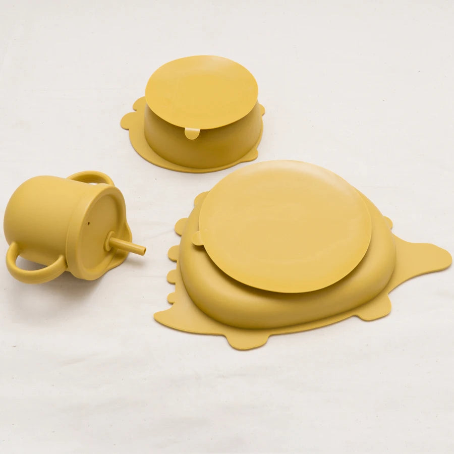 Dinosaur Baby Silicone Tableware Set