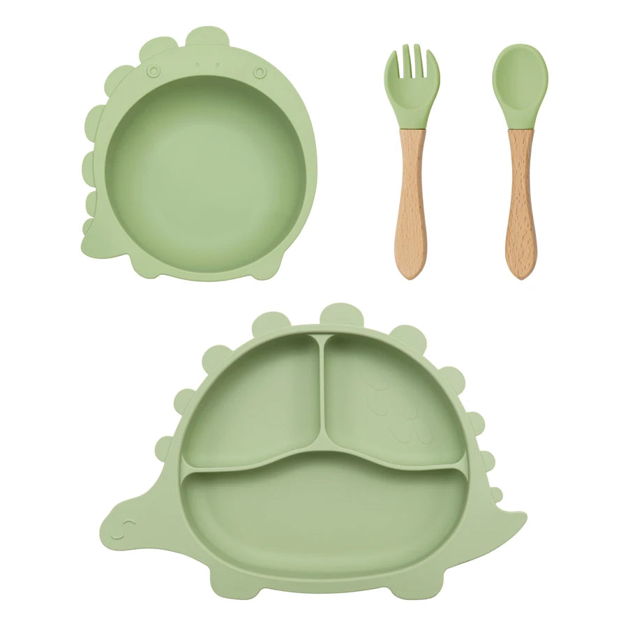 Dinosaur Baby Silicone Tableware Set