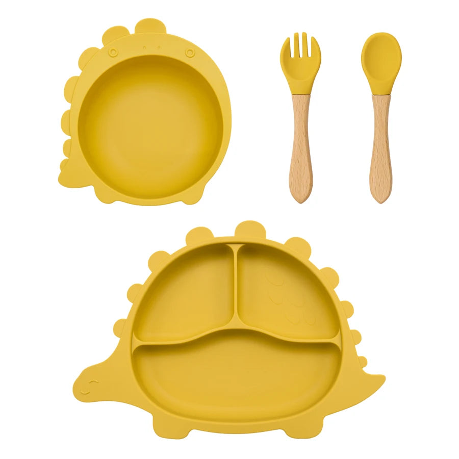 Dinosaur Baby Silicone Tableware Set