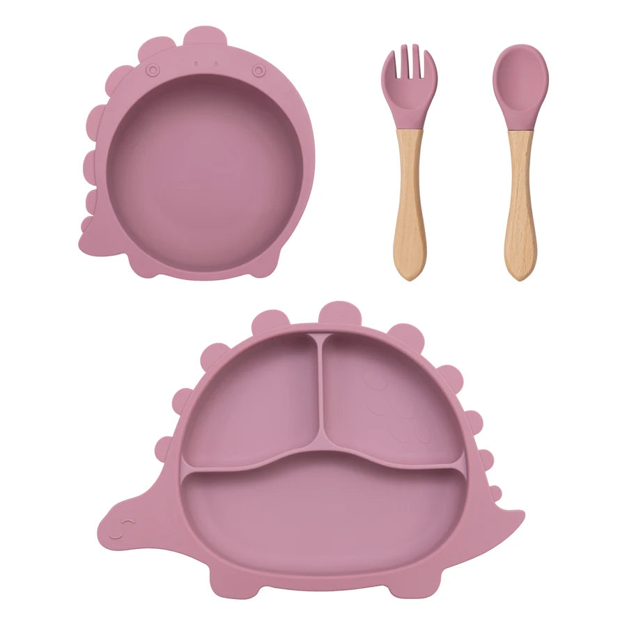 Dinosaur Baby Silicone Tableware Set