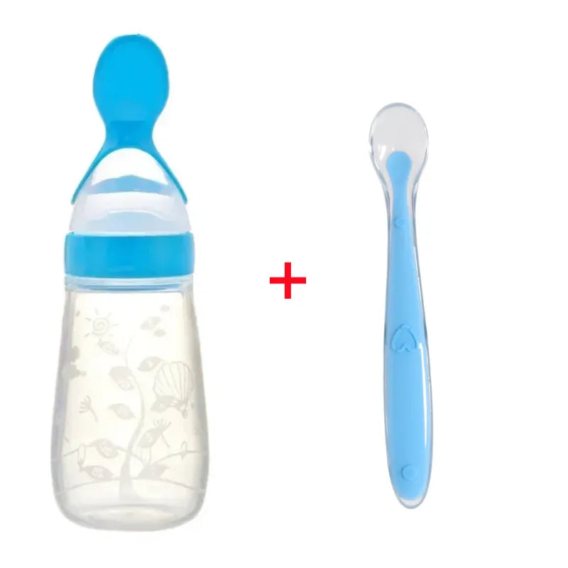 Baby Feeding Bottle with Soft Spoon