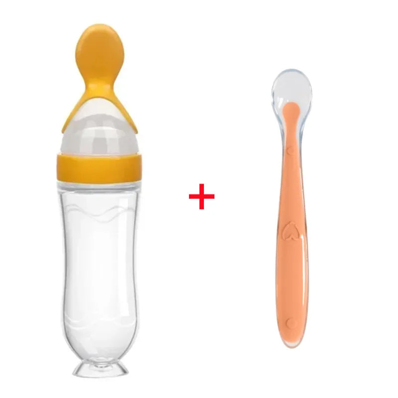 Baby Feeding Bottle with Soft Spoon