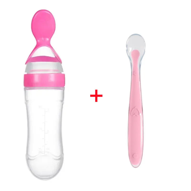 Baby Feeding Bottle with Soft Spoon