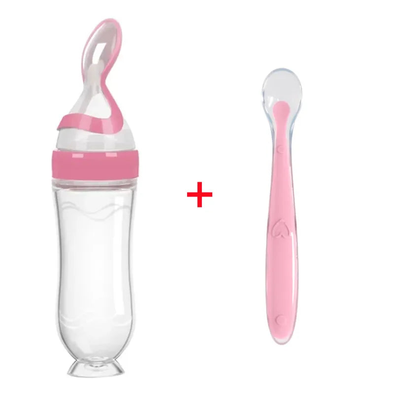 Baby Feeding Bottle with Soft Spoon