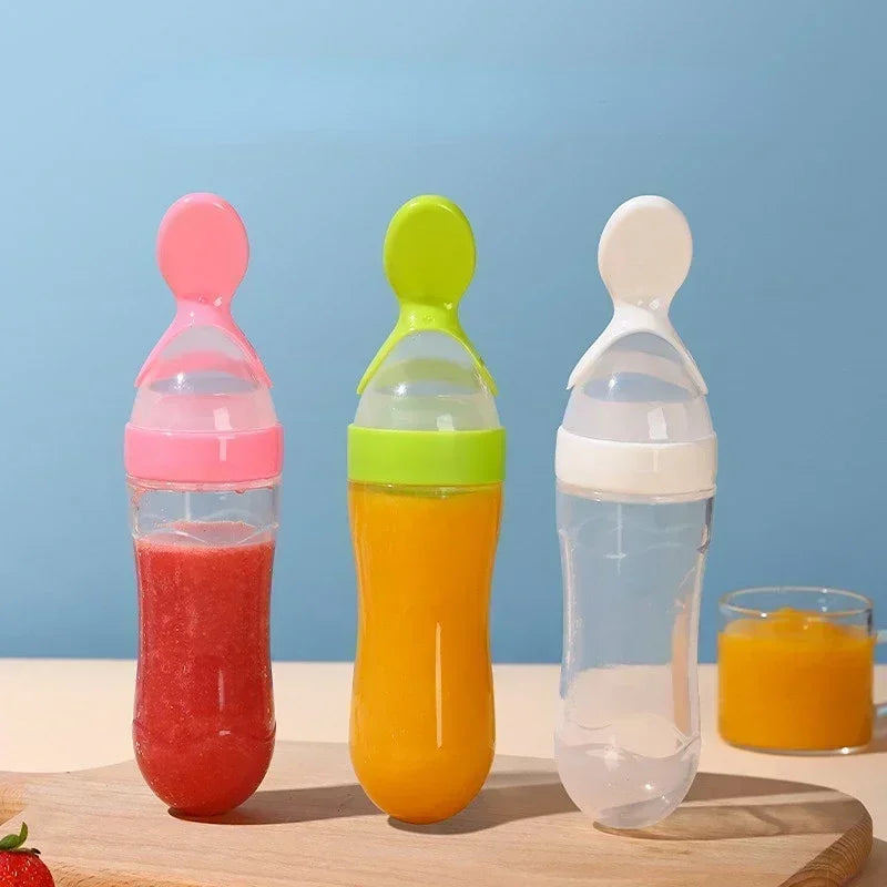 Baby Feeding Bottle with Soft Spoon