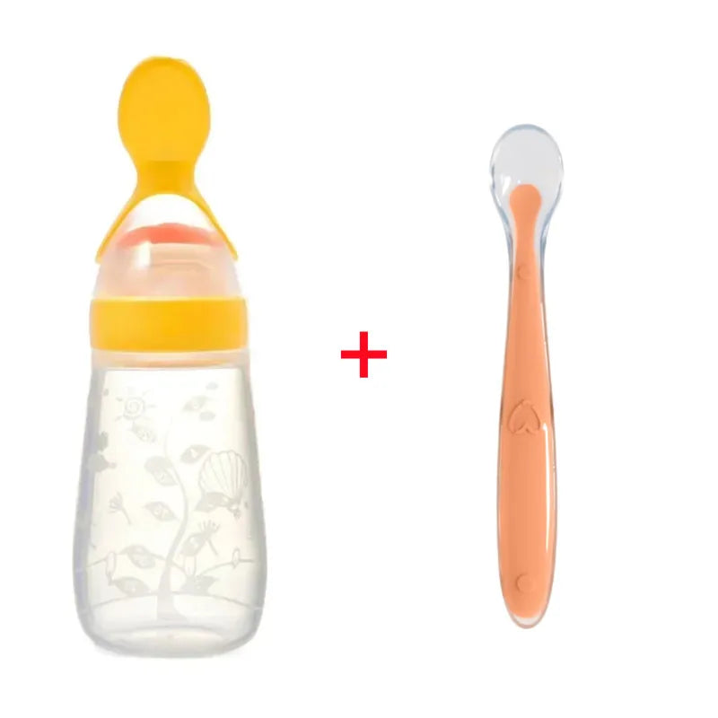 Baby Feeding Bottle with Soft Spoon