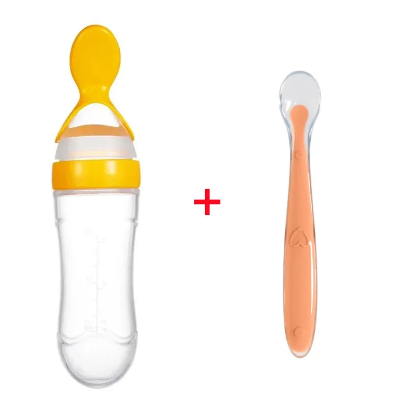 Baby Feeding Bottle with Soft Spoon