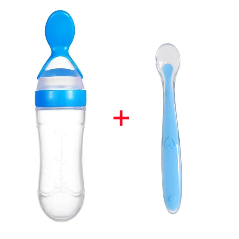 Baby Feeding Bottle with Soft Spoon