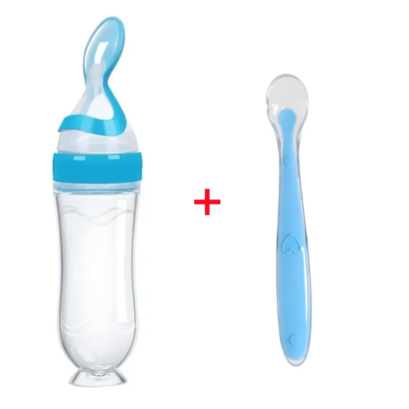 Baby Feeding Bottle with Soft Spoon