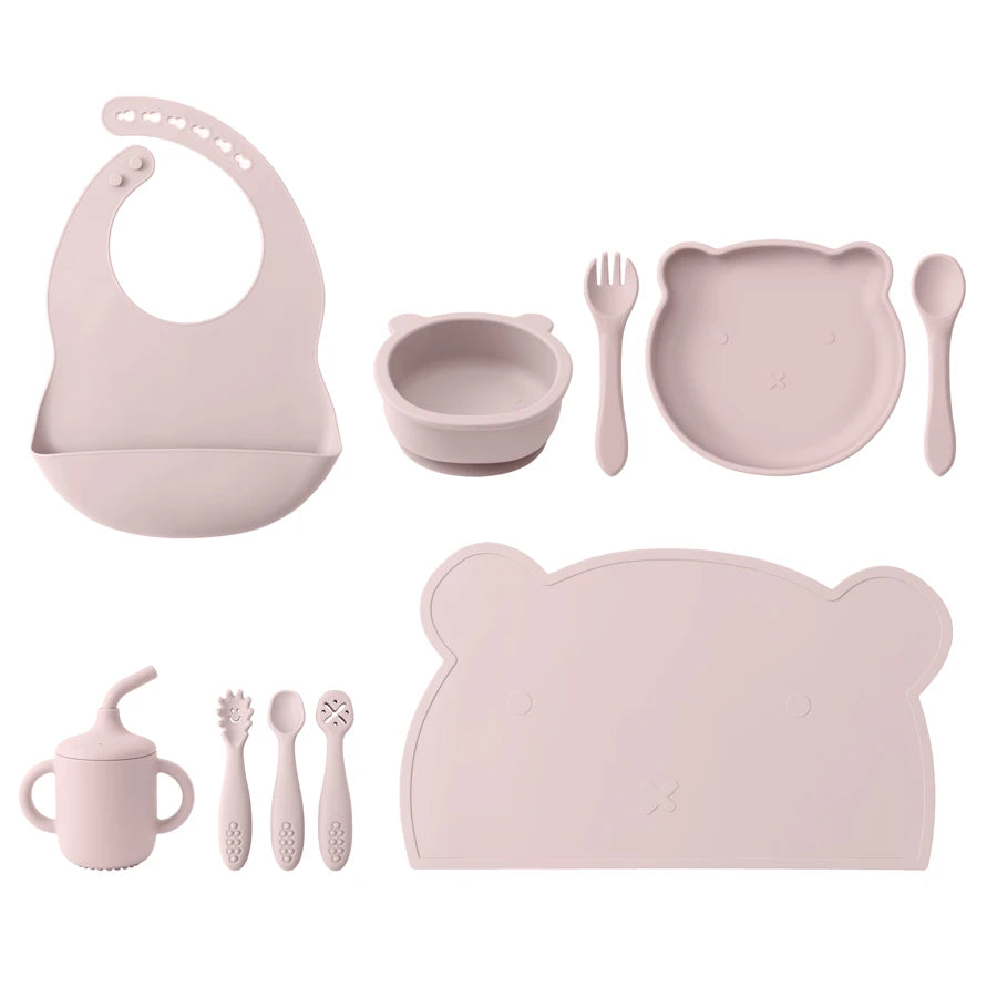 Bear Themed Silicone Baby Tableware Set