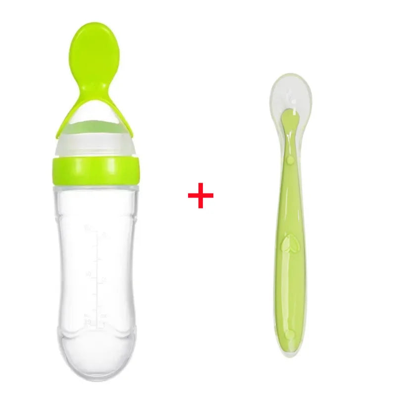 Baby Feeding Bottle with Soft Spoon