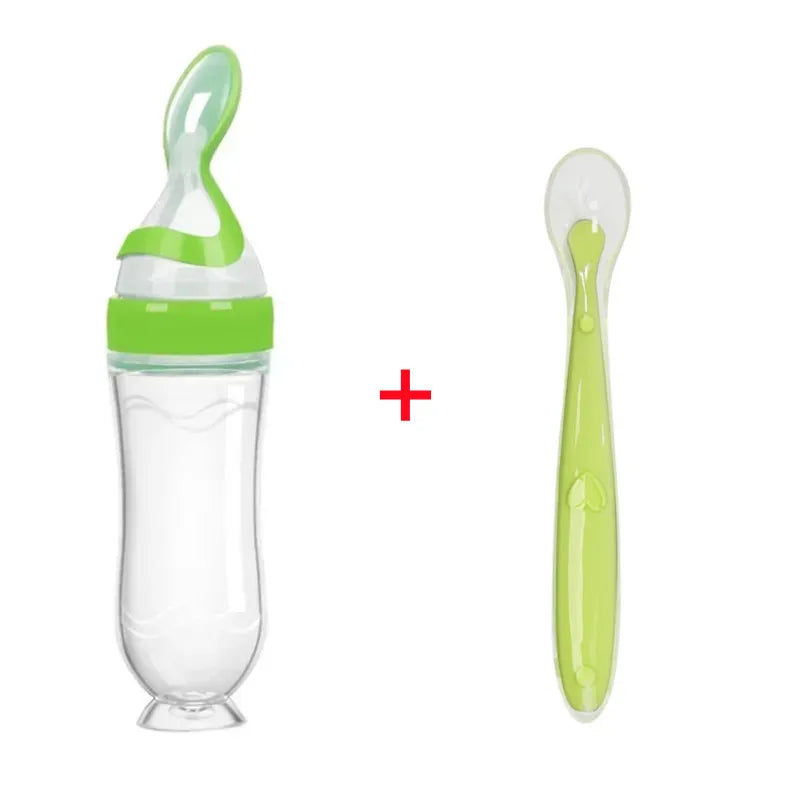 Baby Feeding Bottle with Soft Spoon